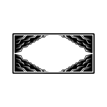 Geometric Frame, Black and White Border, Minimalist vector