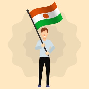 Boy with Niger flag vector