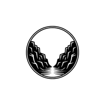 Minimalist Canyon Black White Circle vector