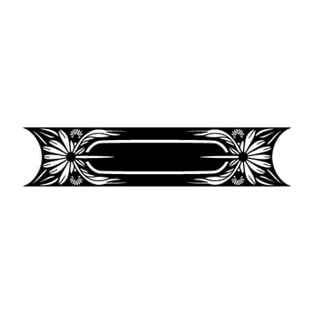 Elegant Floral Banner Black and White Ornament vector