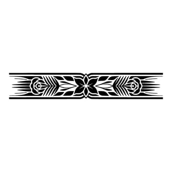 Elegant Black White Floral Border, Decorative Element, Pattern vector