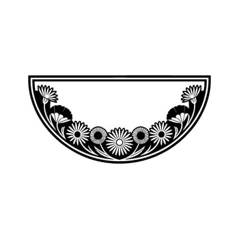 Elegant Floral Frame Black White Decorative, Border vector