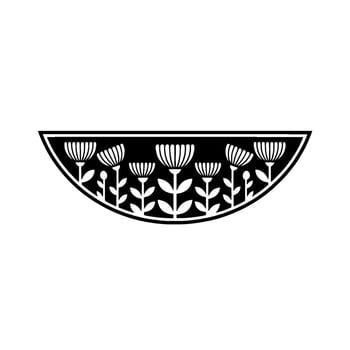 Stylized Black and White Floral Border Element vector