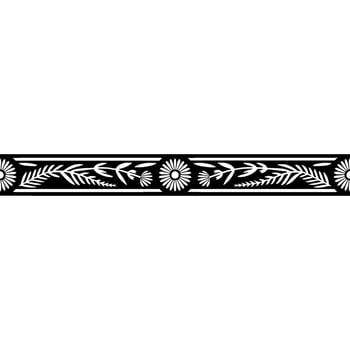 Black White Floral Border - Decorative Foliage vector
