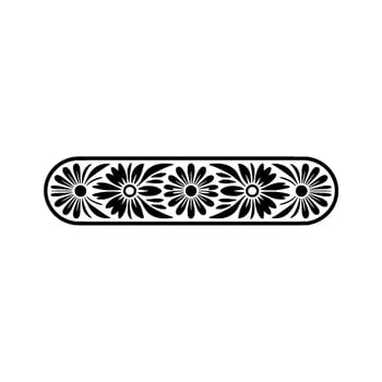 Floral Border Ornament, Black and White Decorative Element vector