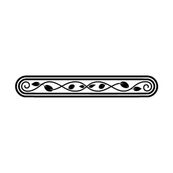 Minimalist Floral Border Ornament, Black on White vector