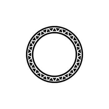 Geometric Circle Ornament with Triangle Pattern - Minimalist vector