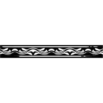 Silver and Black Tribal Border on White Background vector