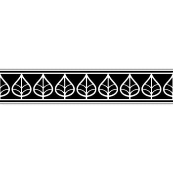 Leaf Motif Border in Black and White, Decorative Element vector