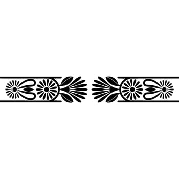 Greek-Inspired Floral Border Ornament, Elegant Black vector