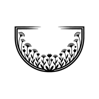 Minimalist Floral Frame in Black White Botanical for Invitations vector
