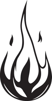 Bold black fire graphic design element. vector