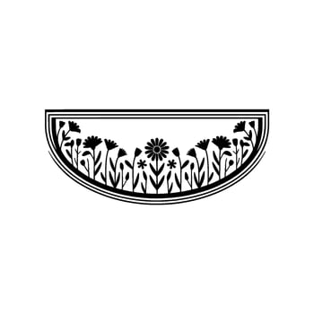 Black Floral Silhouette Border Element vector