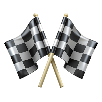 3d checkered flags crossed, racing finish line concept, motorsport victory symbol png