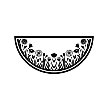 Elegant Floral Arch Silhouette Black White Decorative Element vector