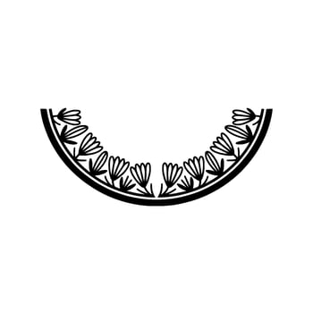 Elegant Black Floral Semicircle , Minimalist Style vector