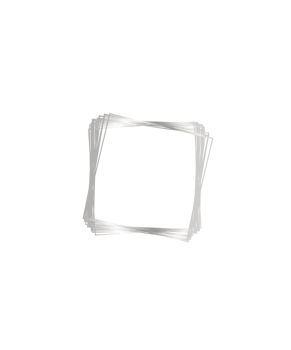 Abstract silver metallic line square frame png