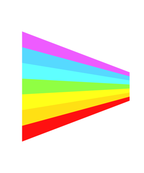 Vibrant rainbow colored stripes in perspective png
