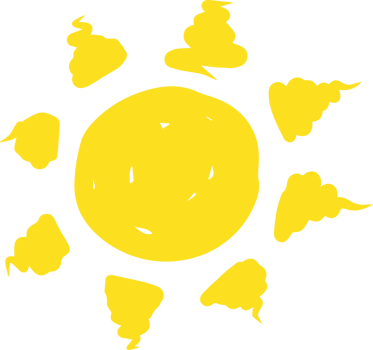 Hand drawn sun element png