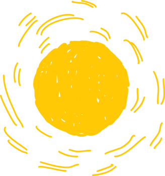 Hand drawn sun icon png
