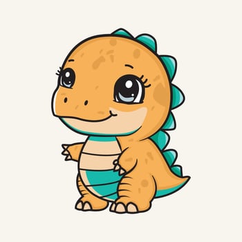 baby cute dinosaur hand drawn style vector