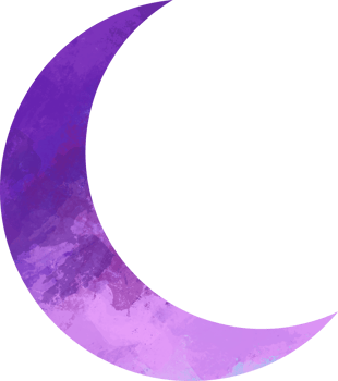 purple crescent moon water color png