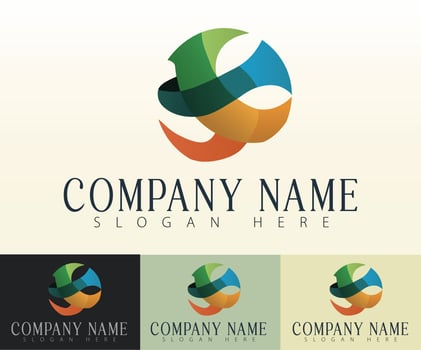 A contemporary logo design showcasing a creative sphere form. vector