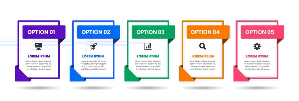 Infographic Element with Icons and 5 Options or Steps. Suitable for Process Diagram, Presentations, Workflow Layout, Banner vector