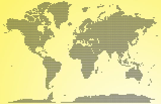 Horizontal line shape dotted world map feathering abstract country territory. Abstract horizontal line shape dotted design of planet Earth with a focus on geographic mapping and minimalist patterns vector