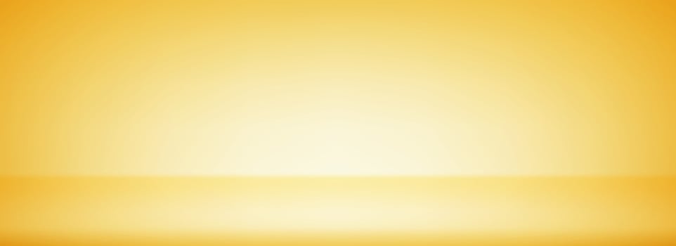 Golden gradient studio room design. Light yellow podium concept. Wall and floor surface backdrop for presentation, product showcase, mockup template. Empty shelf display backdrop vector