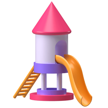 Rocket Slide Structure 3D Render. Rocket-themed slide tower for playground adventures. png