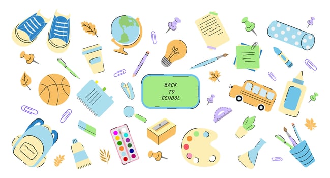 Back to school supplies illustration vector