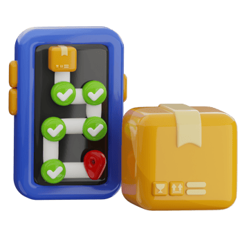 Delivery route 3d illustration. logistic information icon. png