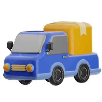 Delivery truck 3d illustration. parcel shipping icon. png