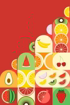 Fruit bauhaus design vector