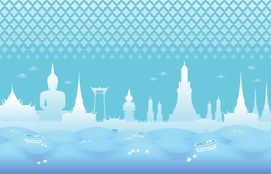 Songkran thai pattern vector