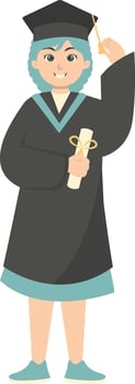 Illustration of People Graduation From University on White Background, vector