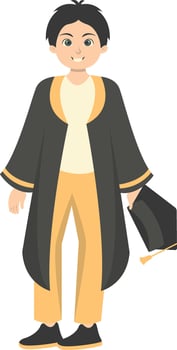 Illustration of People Graduation From University. Cartoon Character. vector