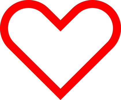 Line red heart png