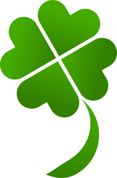 Green four clover leave png