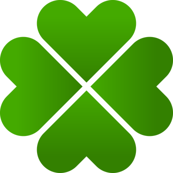 Green four clover leave icon png