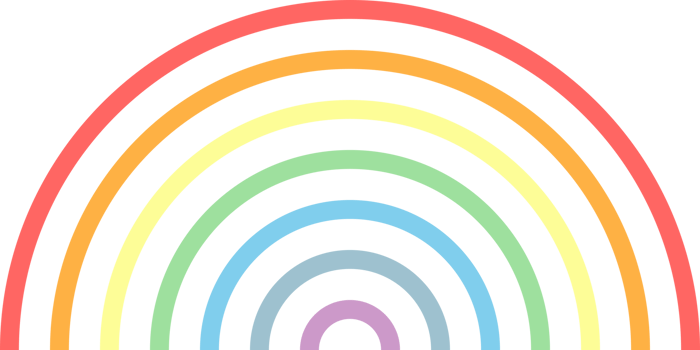 Curve line rainbow doodle png