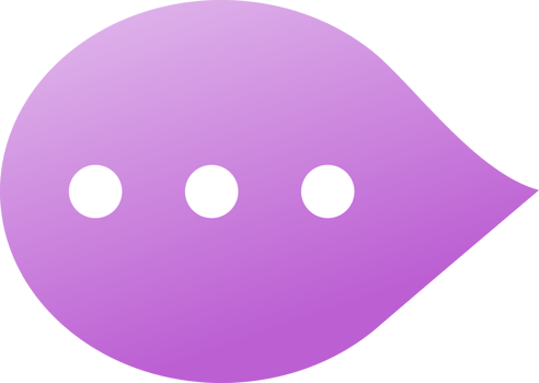 Purple bubble message chat social media png