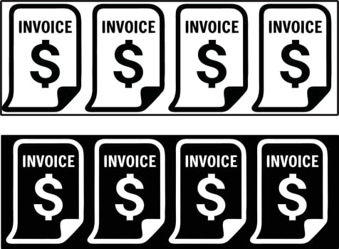 Icon art of invoices isolated on white background vector