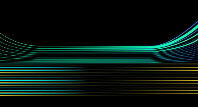 Futuristic Horizon Background with Glowing Cyan Stripes For presentation, Website banner, cover, and Wallpaper vector