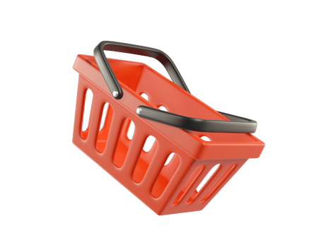 Red empty Shopping Cart from a supermarket for shopping. Shopping Basket, Shopping bag, 3d rendering of the icon on a transparent background png
