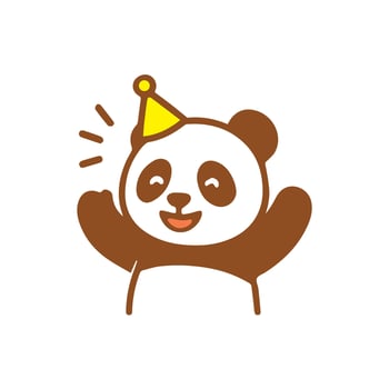 Joyful Panda Celebrating with a Party Hat vector