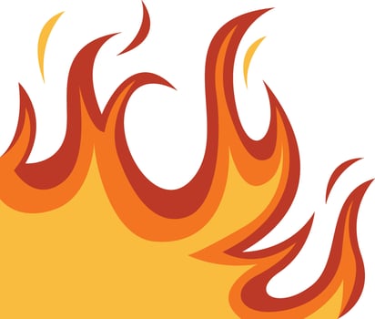 Fire Border Clipart in Cartoon Design. vector
