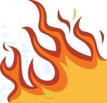 Fire Border Clipart in Cartoon Design, Isolated on White Background, vector