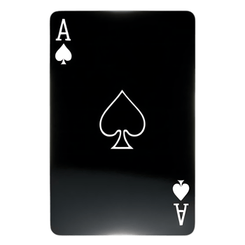 Ace of Spades Card with White Spade on Black Background png